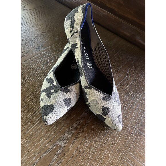 Rothy's The Point Ash Grey Camo Print Flats RARE RETIRED Size 10.5 - Picture 4 of 16